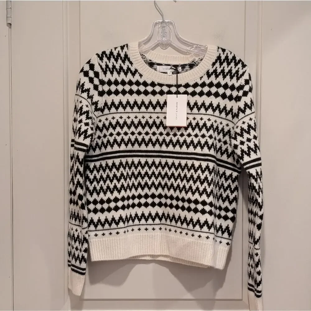 chinti & parker wool-cashmere pop fair isle sweater